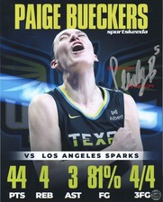 PAIGE BUECKERS - 44 POINTS !! DALLAS WINGS Signed 8x10 Reprint Photo !!