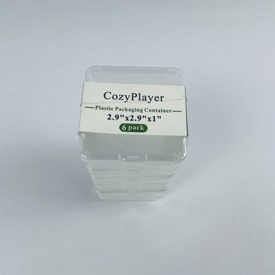 CozyPlayer 6 Packs Clear Small Plastic Packaging Containers Storage Box with Lid