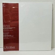 C R Gibson K043 Refill Scrapbook 25 Archival-Grade White Matte Sheets 12x12