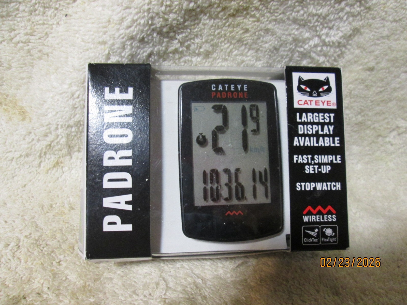 New In Box Black CatEye PADRONE Bike Computer CC-PA100W NIB Wireless Stopwatch
