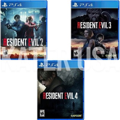 Resident Evil 2, 3, & 4 Remake PS4 Brand New Game Bundle (Action/Adventure)