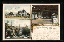 Postcard Raschwitz near Leipzig, Forsthaus Raschwitz inside and outside, owned A. verw 