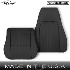 2000-2002 For Chevy Camaro Leatherette Perf Front Driver Side Seat Covers Black