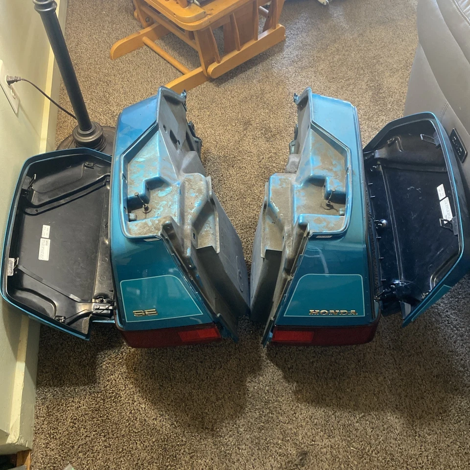 Juego de alforjas Honda Goldwing GL1500se 1993 verde azulado metálico OEM usadas Foto 3 de 3