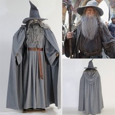 New The Lord Of The Rings The Hobbit Gandalf Cosplay Costume Grey Cloak Full Set