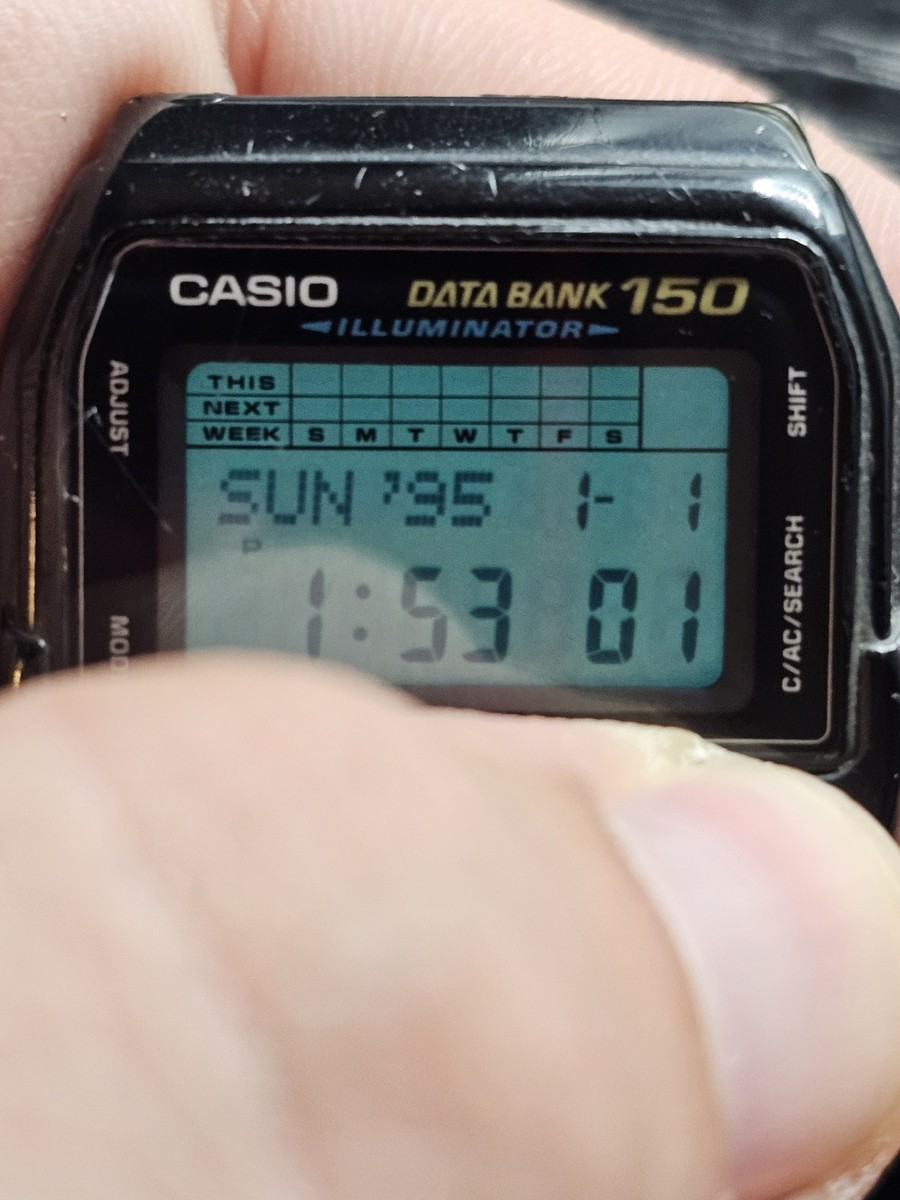 美品❢ CASIO DATA BANK 150 デジタル腕時計 Vintage Casio Dbc-150 Data Bank Calculator Watch DBC150 No