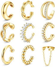 9PCS Ear Cuff Earrings for Women Non Piercing...
