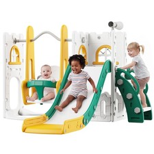 9-in-1 Toddler Slide and Swing Set Kids Indoor Outdoor Playground Playset