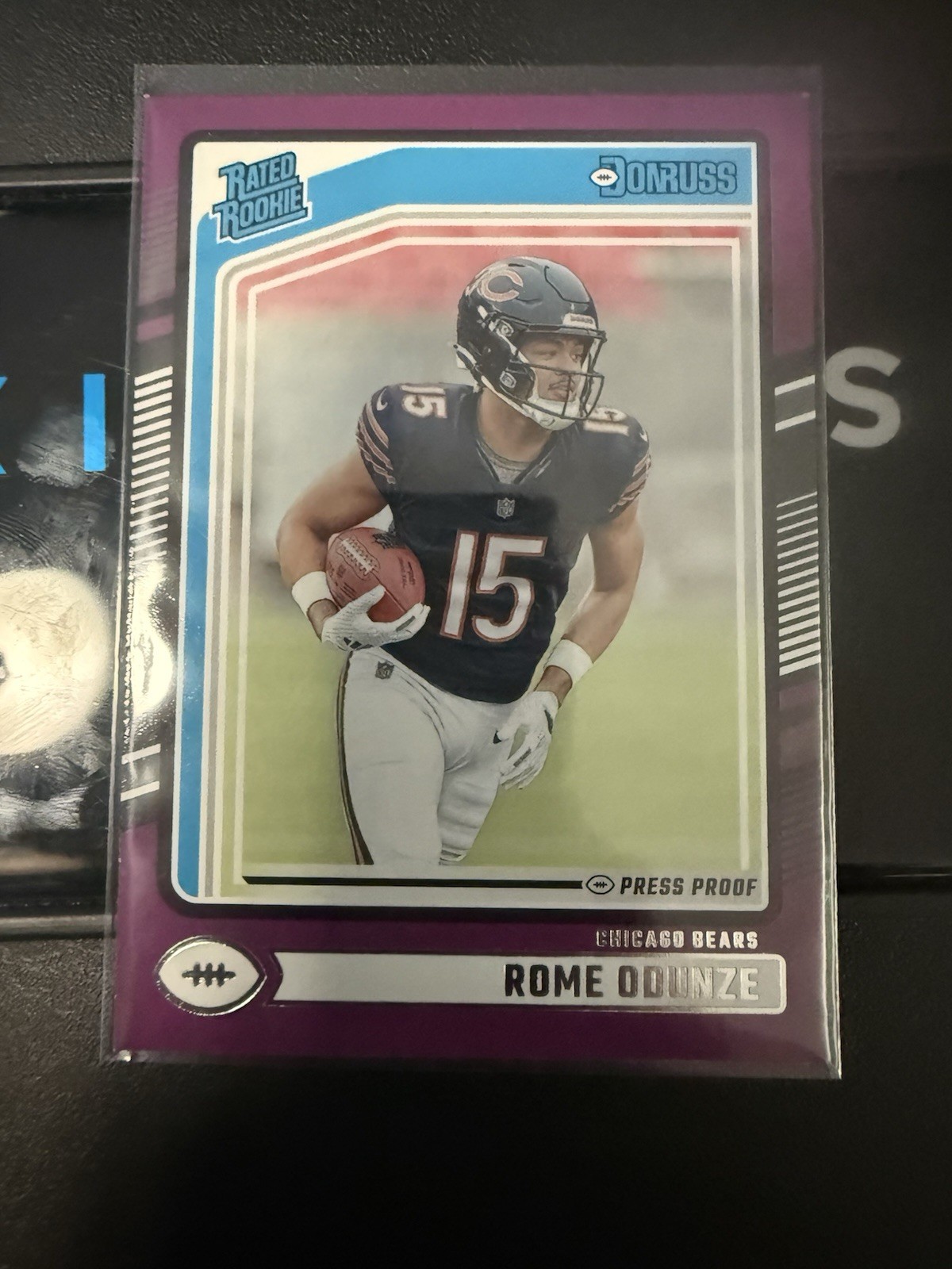 2024 Panini Donruss - Rated Rookie Rome Odunze #309 Purple Press Proof (RC)