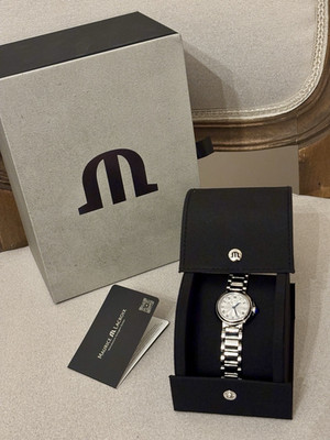 Maurice Lacroix Fiaba Damen Quarz Uhr Edelstahl silber römisch Datum 30m Box