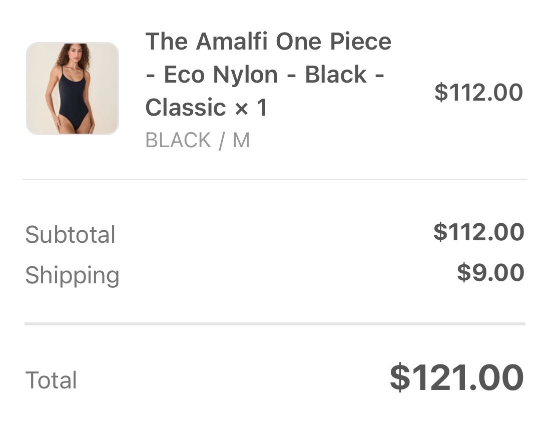 Andie The Amalfi One Piece Swimsuit Black Bathing Suit Womens Size Medium - NEW View 5