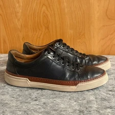 Allen Edmonds Porter City Derby Men’s 10D Black Leather Sneakers Brown Trim