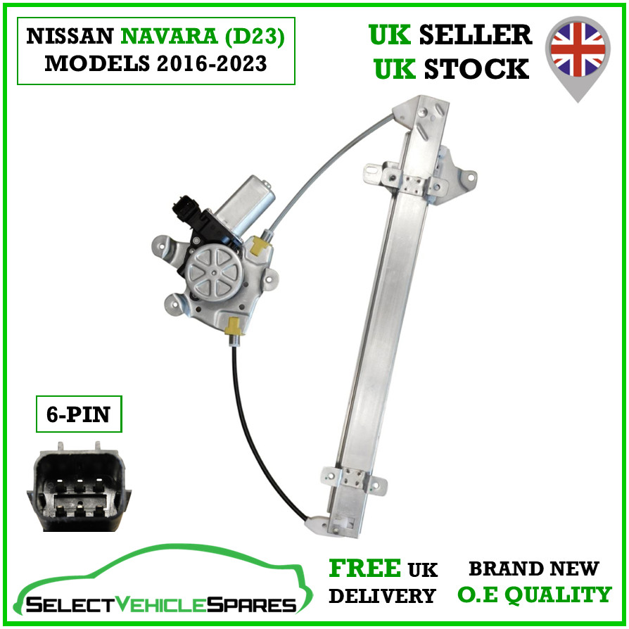 UK FOR NISSAN NAVARA D23 2016-2023 DRIVERS RIGHT FRONT WINDOW REGULATOR & MOTOR - Image 8