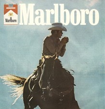 Vintage 1977 Marlboro Man Cigarettes Original Print Ad On Horse 20x28cm PSM 10