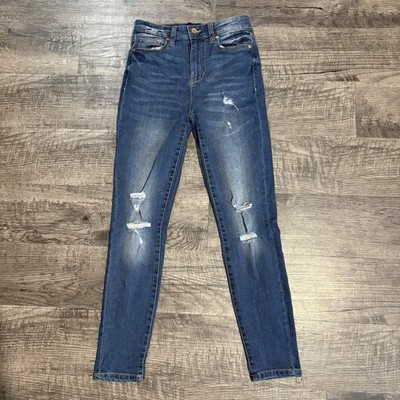 KENDALL + KYLIE Jeans Women s Size 26 Blue The Kontour High Rise Distressed
