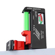 Battery Tester for AAA AA C D 9V, Arolife Small Checker black  red