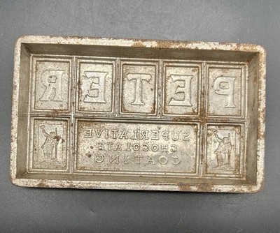 PETER Superlative Chocolate Coating Metal Mold; 6.75 x4 x 1 . See Photos/Read