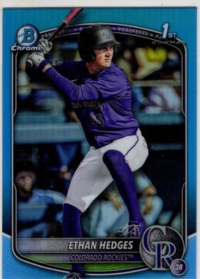 2025 Topps 1st Bowman Chrome Baseball Ethan Hedges No. BDC-148 Colorado Rockies