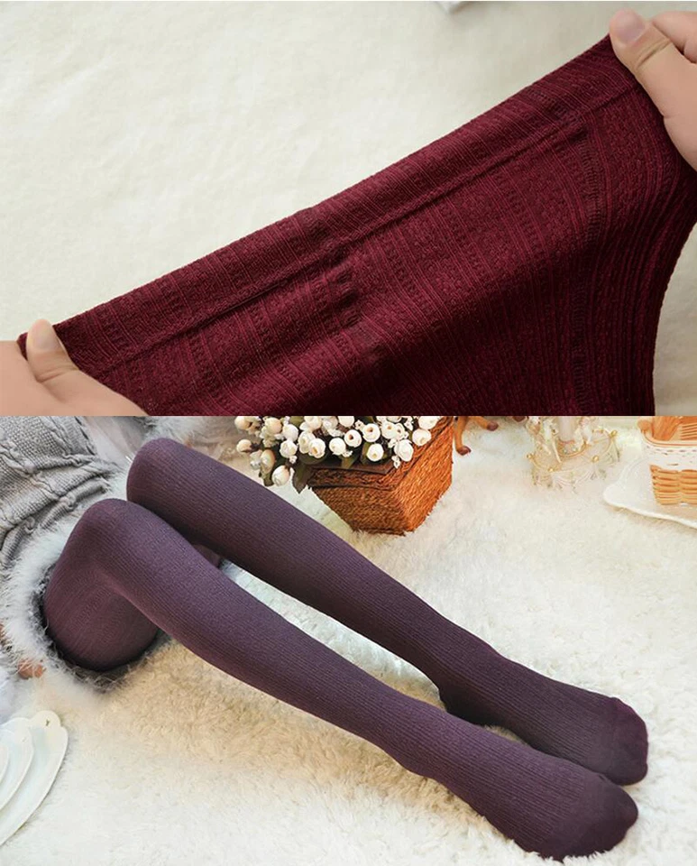 Женские теплые плотные колготки из шерстяной смеси бесшовные завитки волна зимние весенние чулки - Изображение 4 из 4