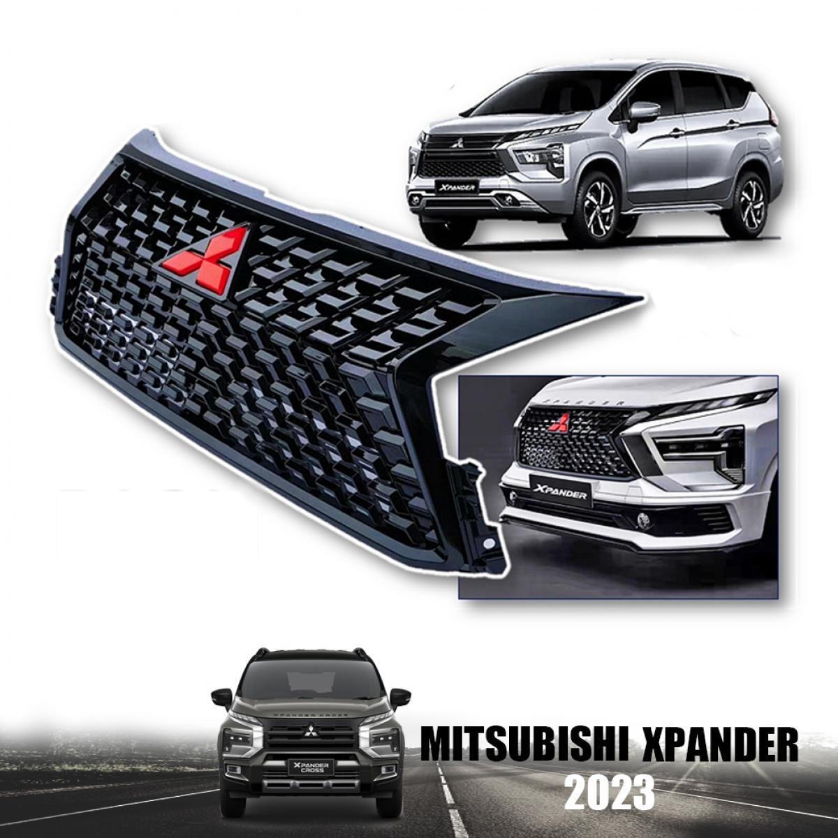 Front Grille Gloss Black Logo Red For Mitsubishi Xpander Cross