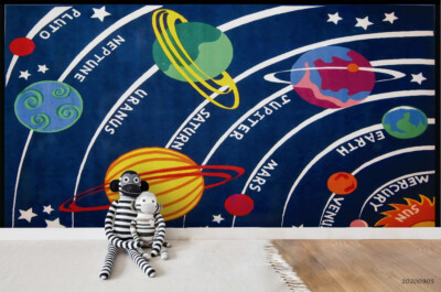 3D Planet Cartoon Space Self-adhesive Removeable Wallpaper Wall Mural 30