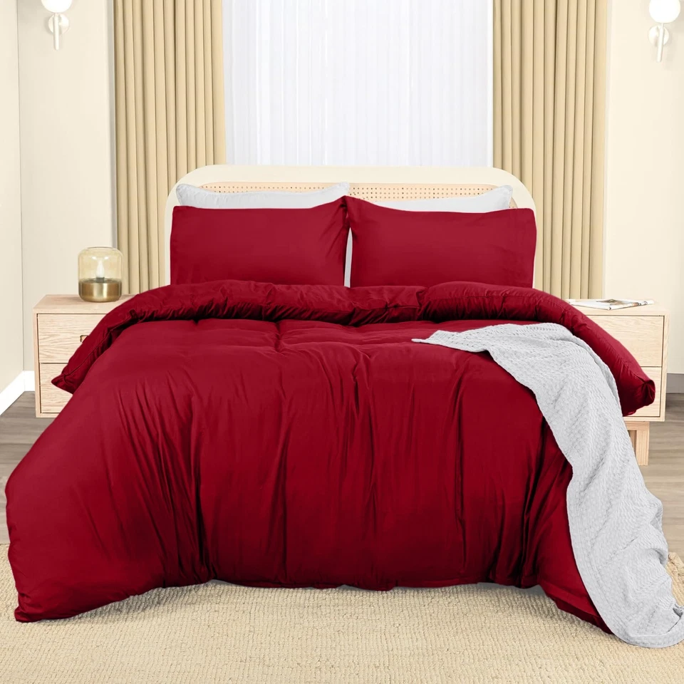 Luxury Duvet Quilt Covers Bedding Sets with Pillowcases Twin Full Queen King Siz - Image 4 of 4