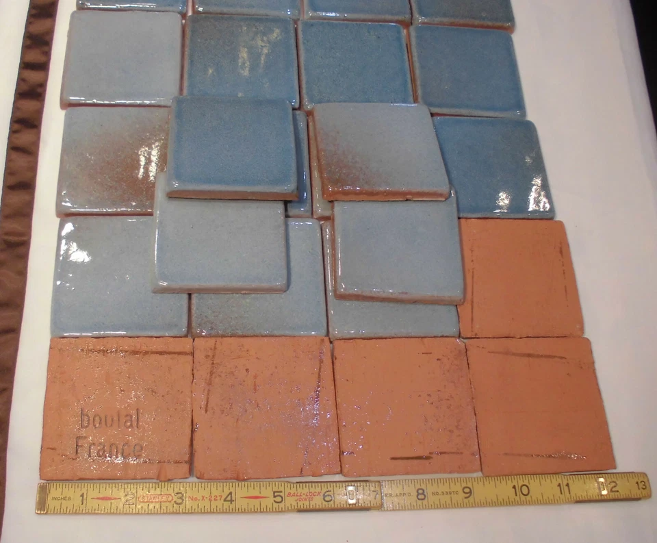 40 Hand Made Red Clay Tiles; Beatifully Blues, 3" X 3" Made in France, New Stock - Image 2 of 4