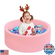 Baby Ball Pit for Toddlers, 35.4"x 11.8" Foam Ball Pit for Kids, Soft Round B