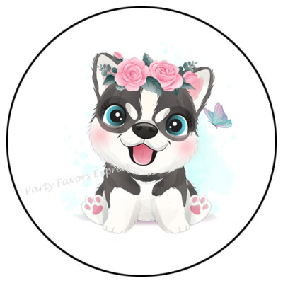 #ad #ad 30 ADORABLE HUSKY DOG ENVELOPE SEALS LABELS PARTY FAVORS STICKERS 1.5quot; $1.99