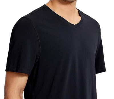 Alo Yoga Mens Black Short Sleeve V-Neck Pullover T-Shirt Size