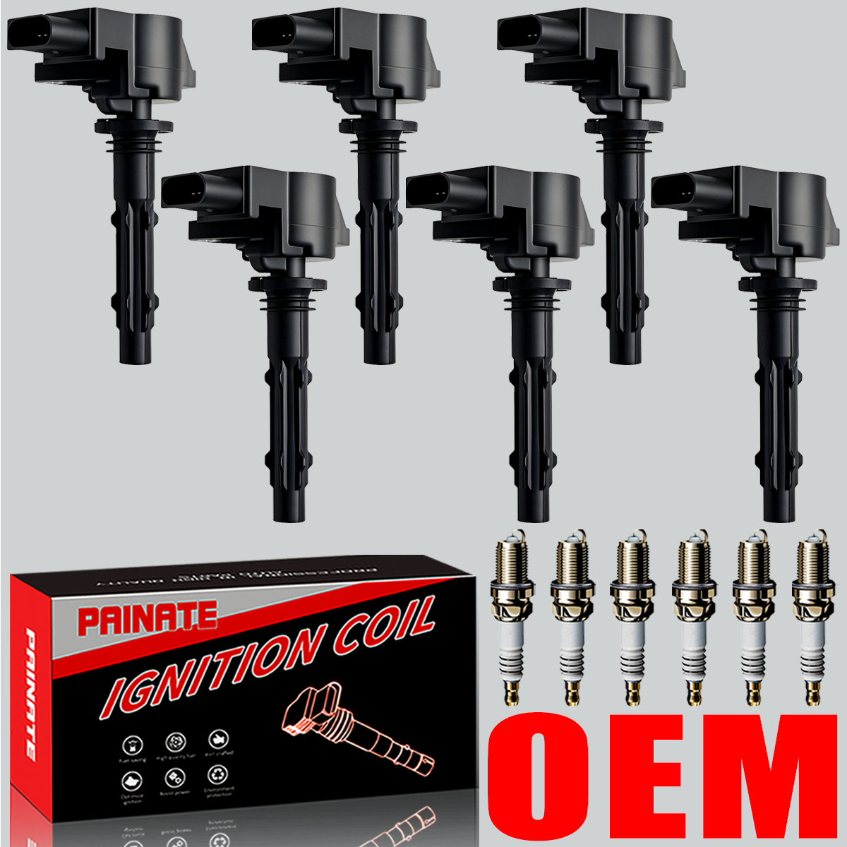 6X OEM Ignition Coil & Iridium Spark Plugs for Mercedes E350 ML350 UF535
