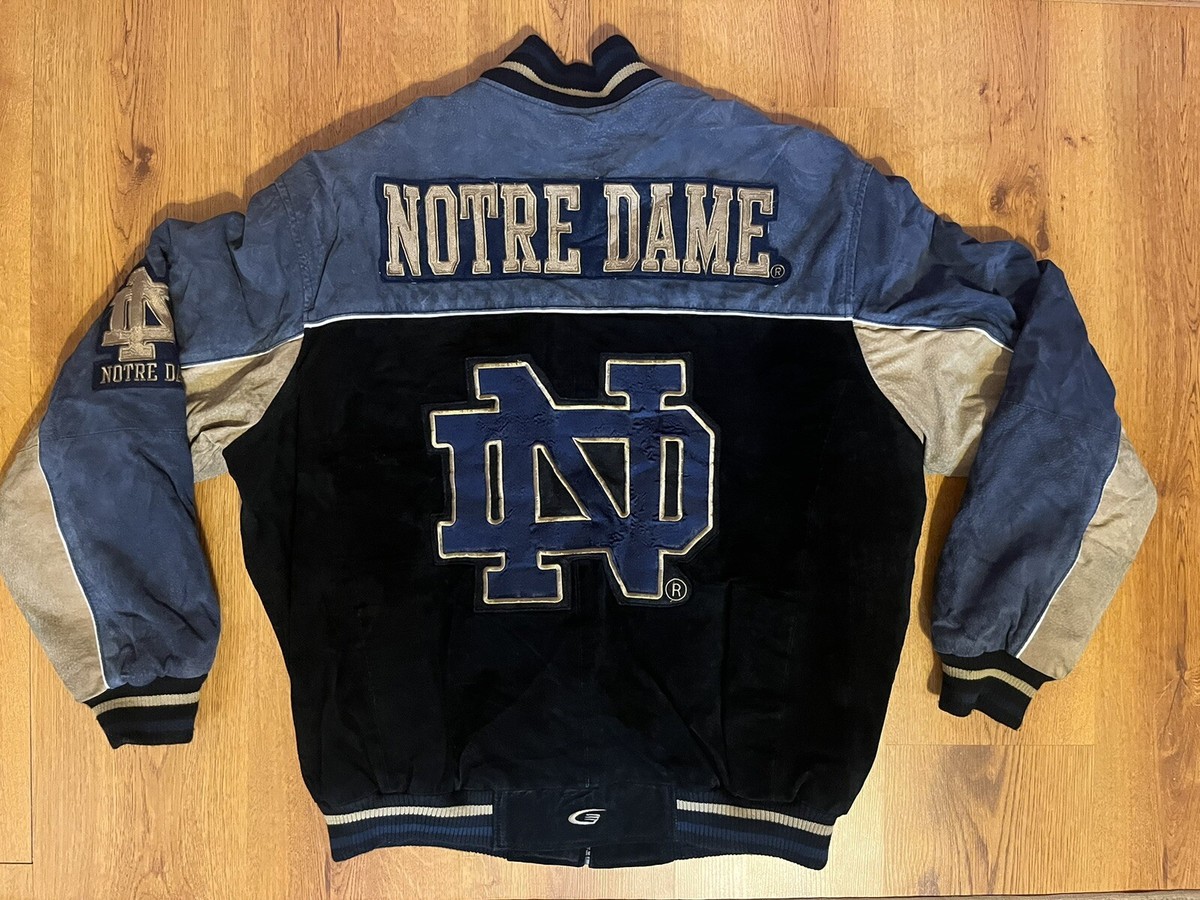 Vintage Jacket Notre Dame G III Apparel Group Suede Varsity Jacket Coat L