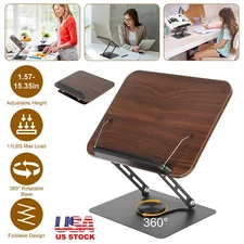 Portable Book Stand for Reading Adjustable Height Book Holder with Rotating Base