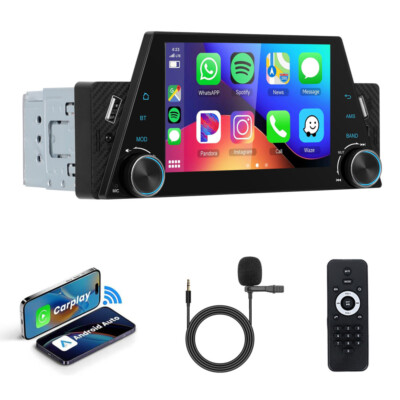 5'' Single 1DIN Touchscreen Autoradio Apple CarPlay/Android Auto Bluetooth FM USB
