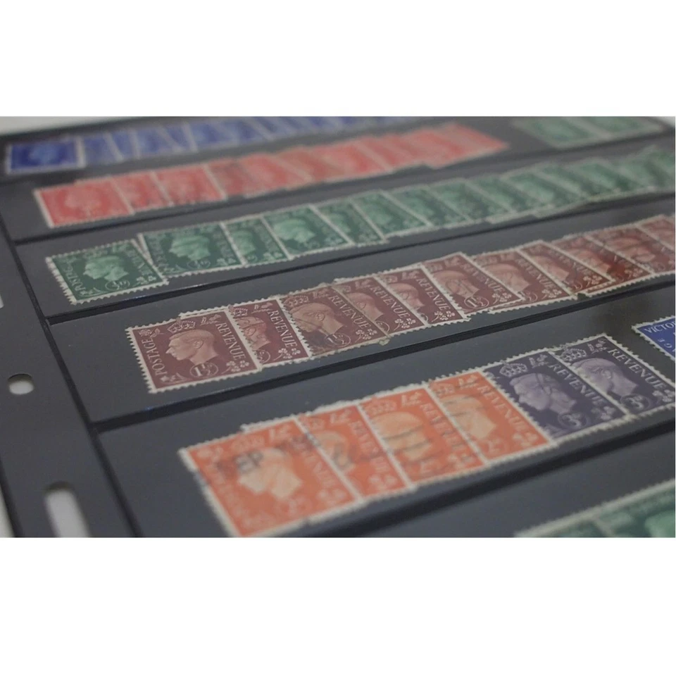 20~100 Sheets of Stamp Stock Black & Double Sided Page (7 Strips) 9 Binder Holes - image 3 of 4