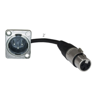 Male XLR Panel Mount to XLR Female for Stage Floor Box, Patch Bay