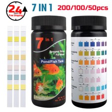Aquarium Test Strips Fish Tank 7IN1PH Water Test Strips Kit Freshwater 100/200x