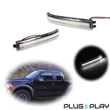 For 09-14 Ford F150 White LED Side Mirror Lights Reflector Signal Blinker Clear