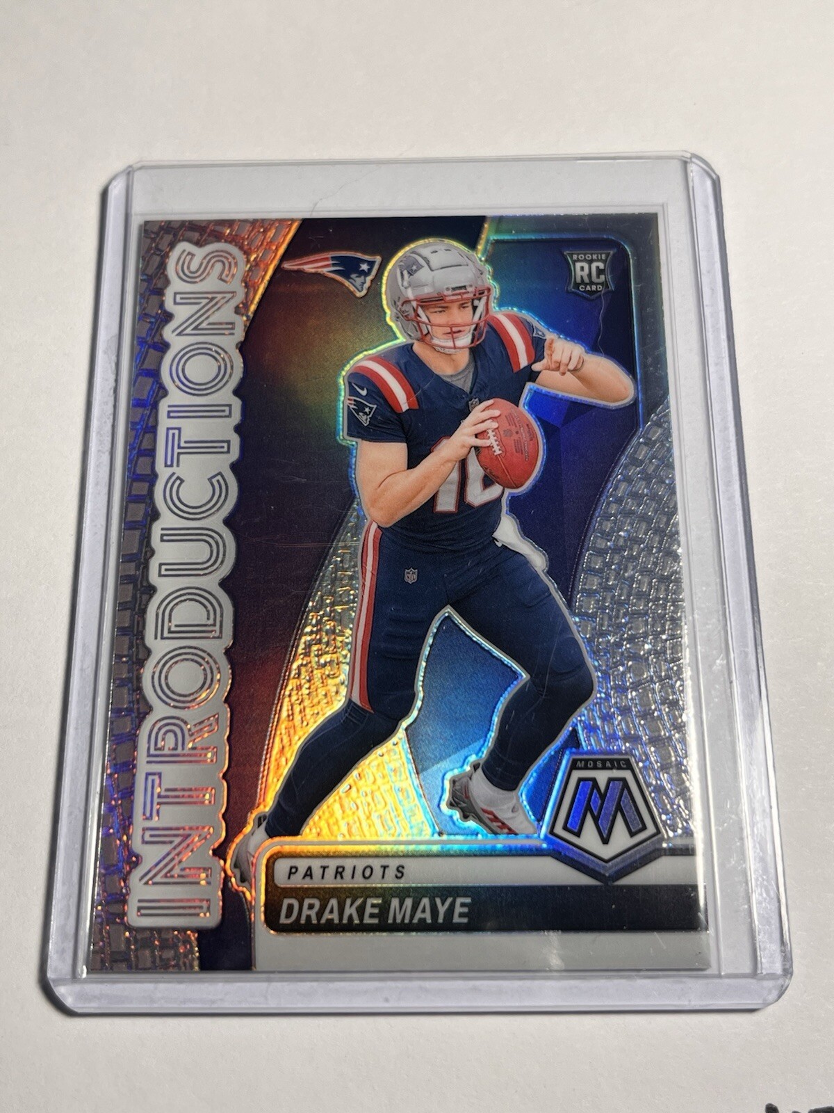 2024 Panini Mosaic Drake Maye Silver Introductions Prizm Rookie Card