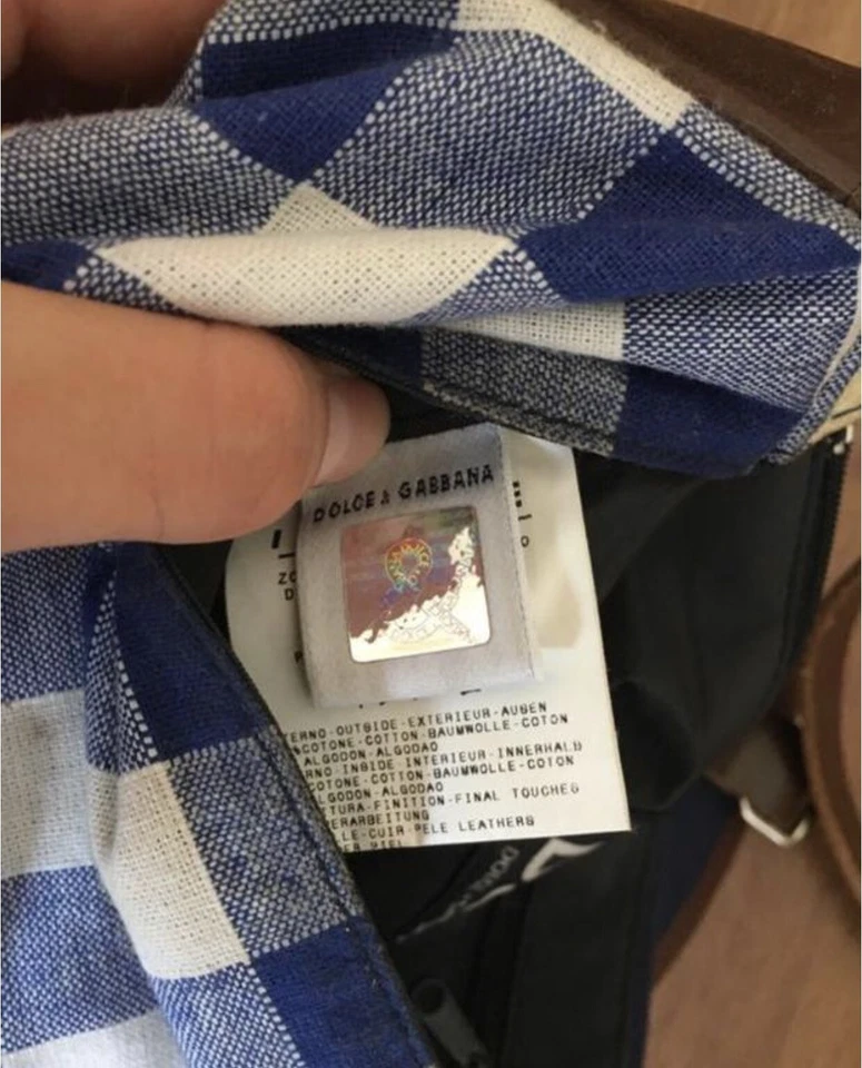 Dolce & Gabbana Bolso de Hombro a Cuadros Cuero Algodón Foto 4 de 4