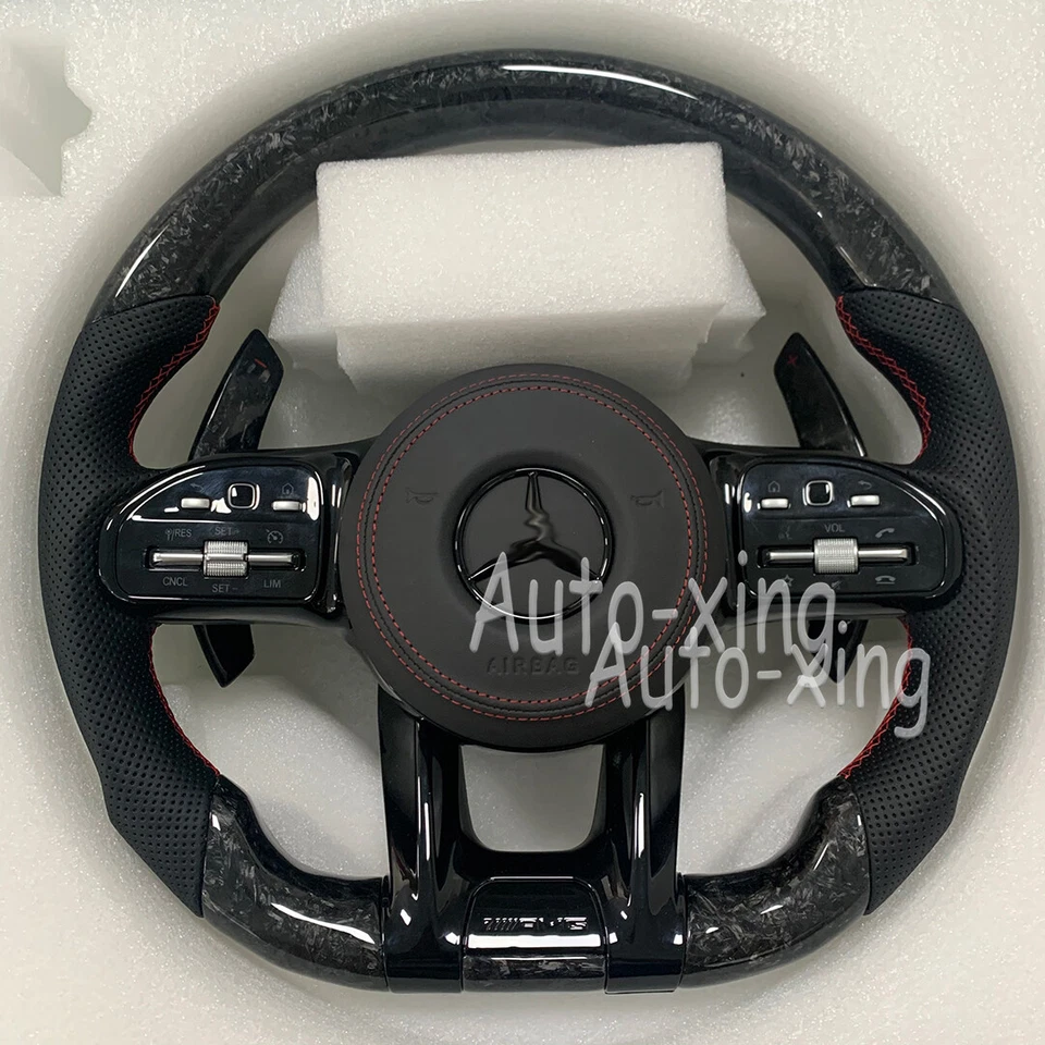 Volante de fibra de carbono AMG para Mercedes-Benz AMG W205 C43 G550 G63 actualización Foto 4 de 4