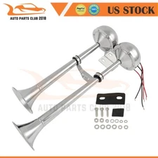 Dual Trumpet Marine Grade 304 Stainless Steel Boat Ship Electric Train Horn