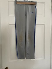 Nike Vapor Select Baseball Pants Gray Royal Blue Piping Boys Medium 10/12