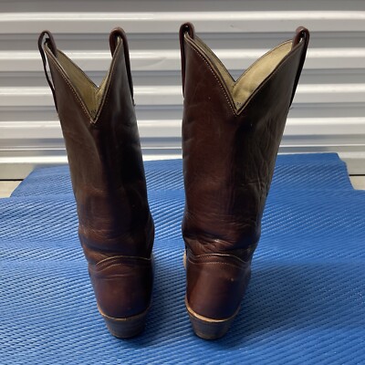 FRYE Mens Vtg 2350 T Brown Leather Cowboy Western Boots Sz 9.5 D
