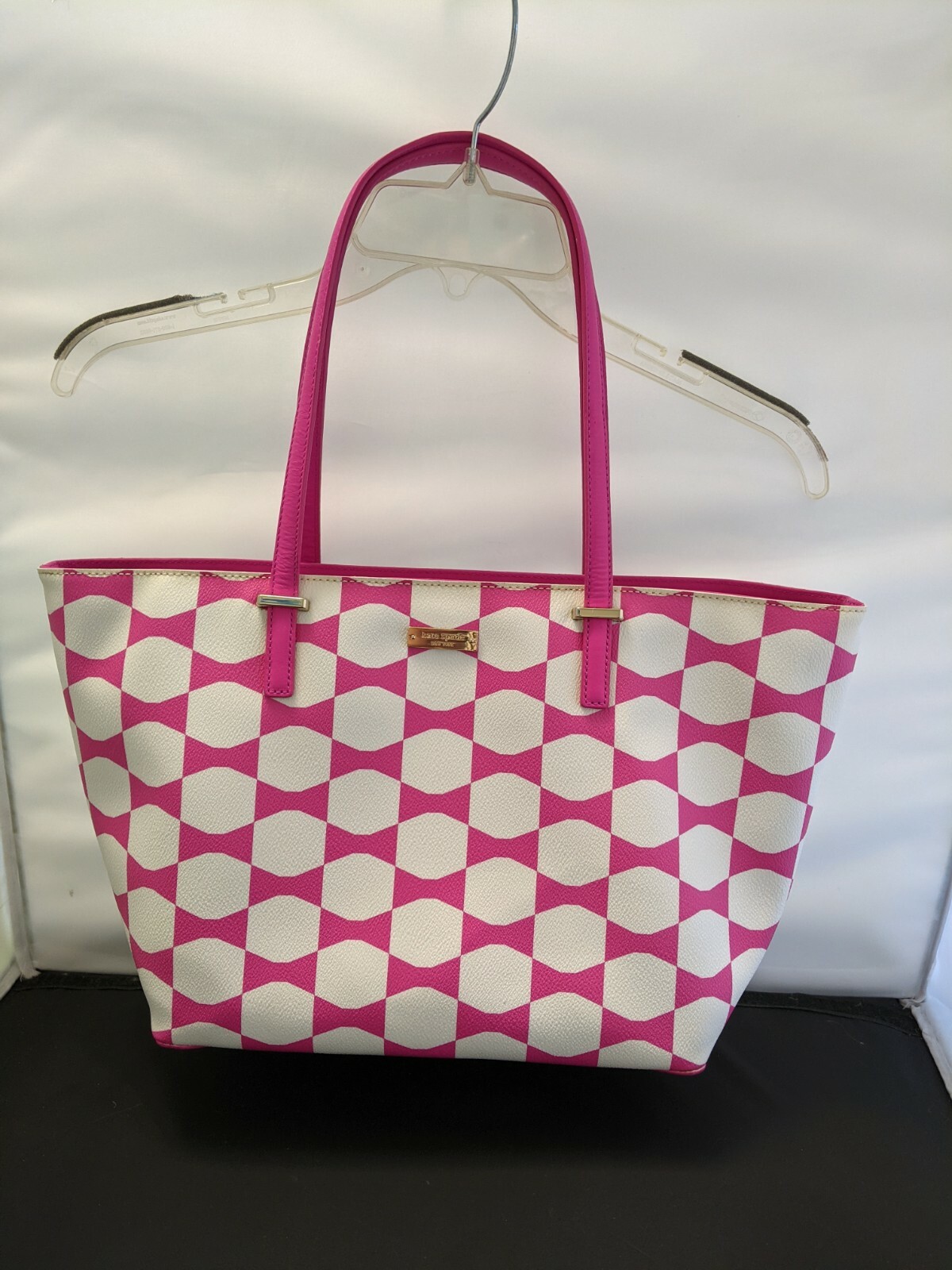 White bow tile Leather tote | eBay