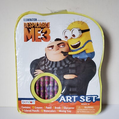 Despicable Me 3 Art Set Crayons Pencil Watercolors Brush Colored Pencils Minions