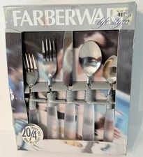 Farberware Life Styles 20/4 Clear 20 Piece Set Stainless Steel Flatware NOS NOB