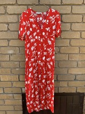 Womens gorgeous ZARA Red White Bohemian Dress Size M Sold Out Very Rare RRP $129