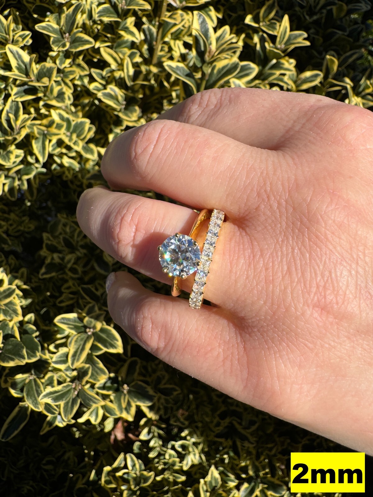 Real Princess Cut Moissanite Eternity Band Wedding Ring 14k Gold Over ...
