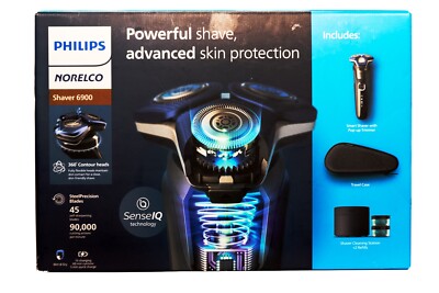 Philips Norelco Shaver 6000 Series 6900 SenselQ & Quick Clean Pod  #6900/89